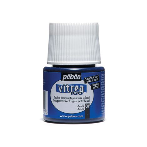Farba witrażowa do szkła Pebeo Vitrea 160 45ml, Niebieska/08 Glossy Lazuli